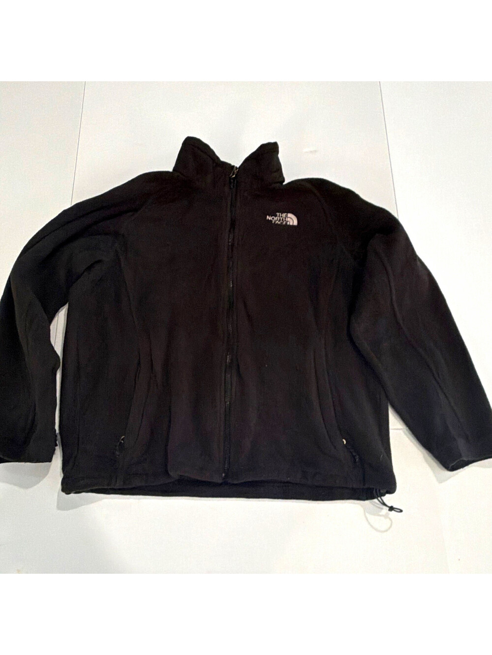 The North Face Women’s Black Solid Embroidered Logo Full Zip Pocket Jacket L